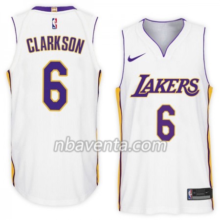 Camiseta Hombre Los Angeles Lakers Jordan Clarkson 6 Nike 2017-18 Blanco Swingman
